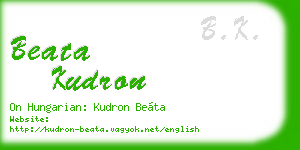 beata kudron business card